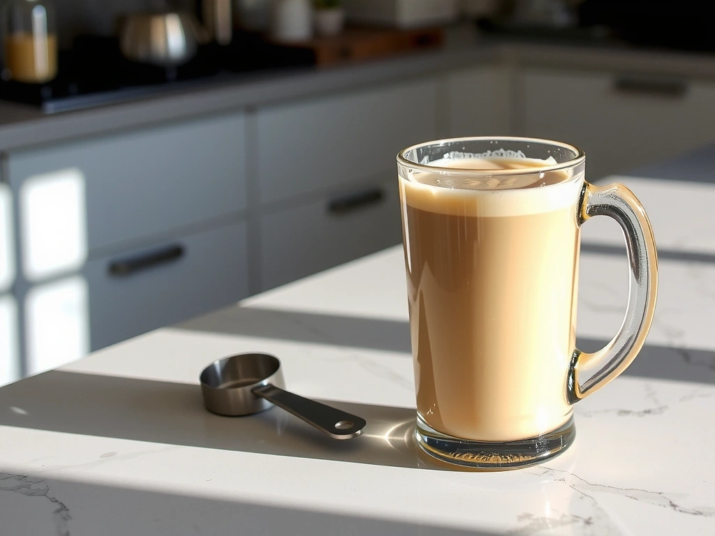 Shaker cu proteine pe un birou alb